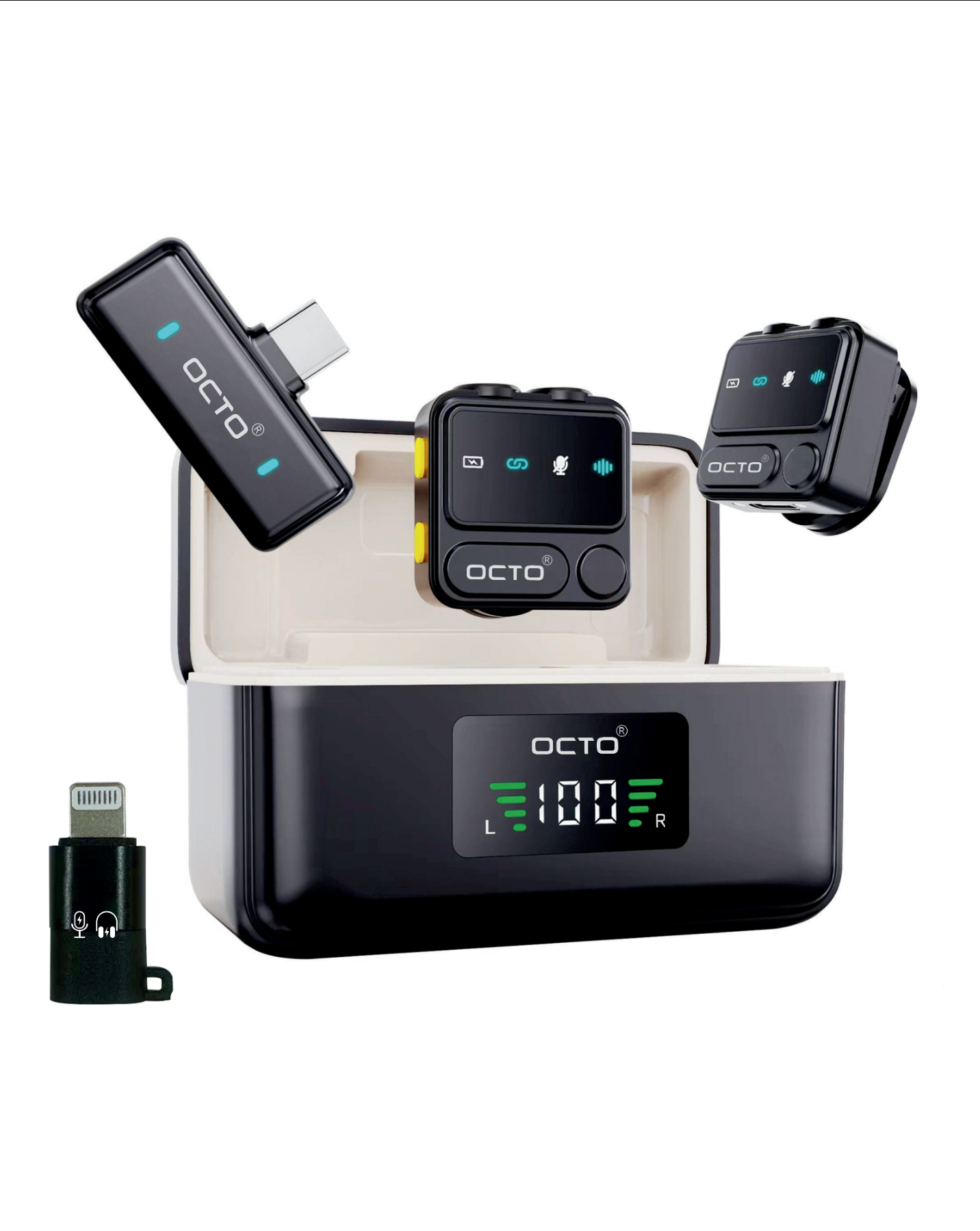 OCTO MIC OC-WM003 30H Charging Case Wireless Microphone