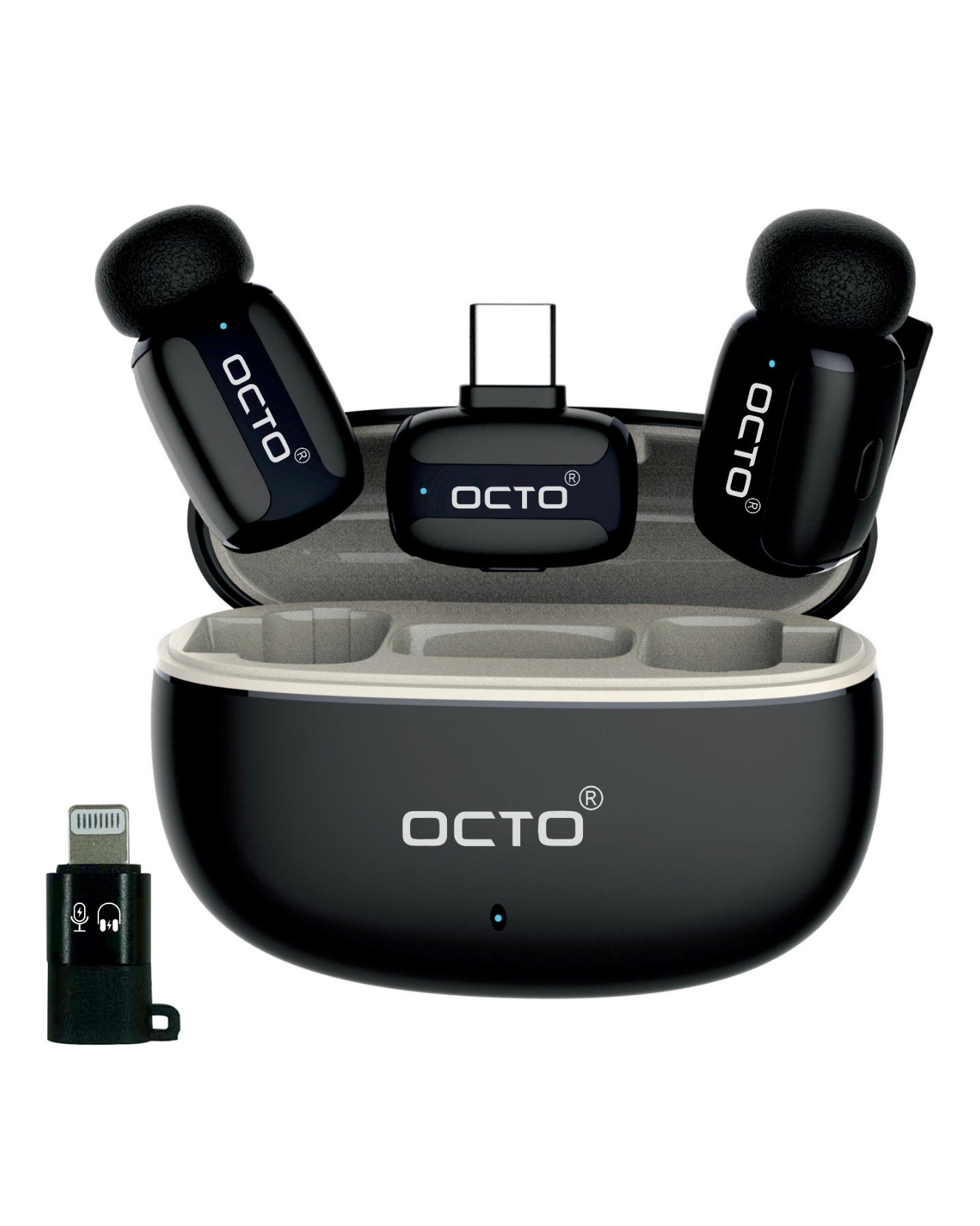 OCTO MIC OC-WM004 Portable 20H Wireless Microphone Kit